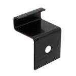Schwarze Metallhalterung für Bambusmöbel, robust und langlebig.